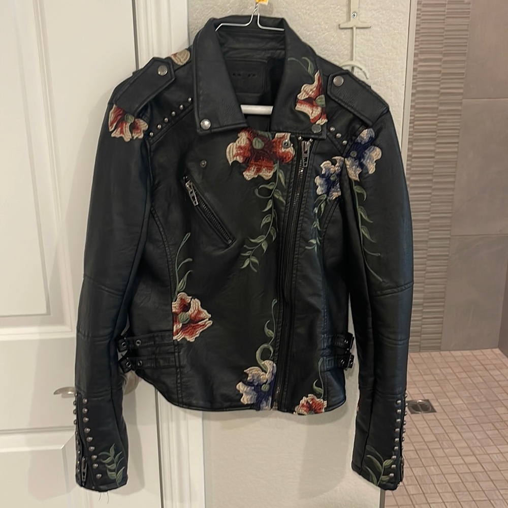 Blank NYC Leather floral jacket